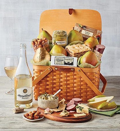 Picnic Basket Gift with Wine
